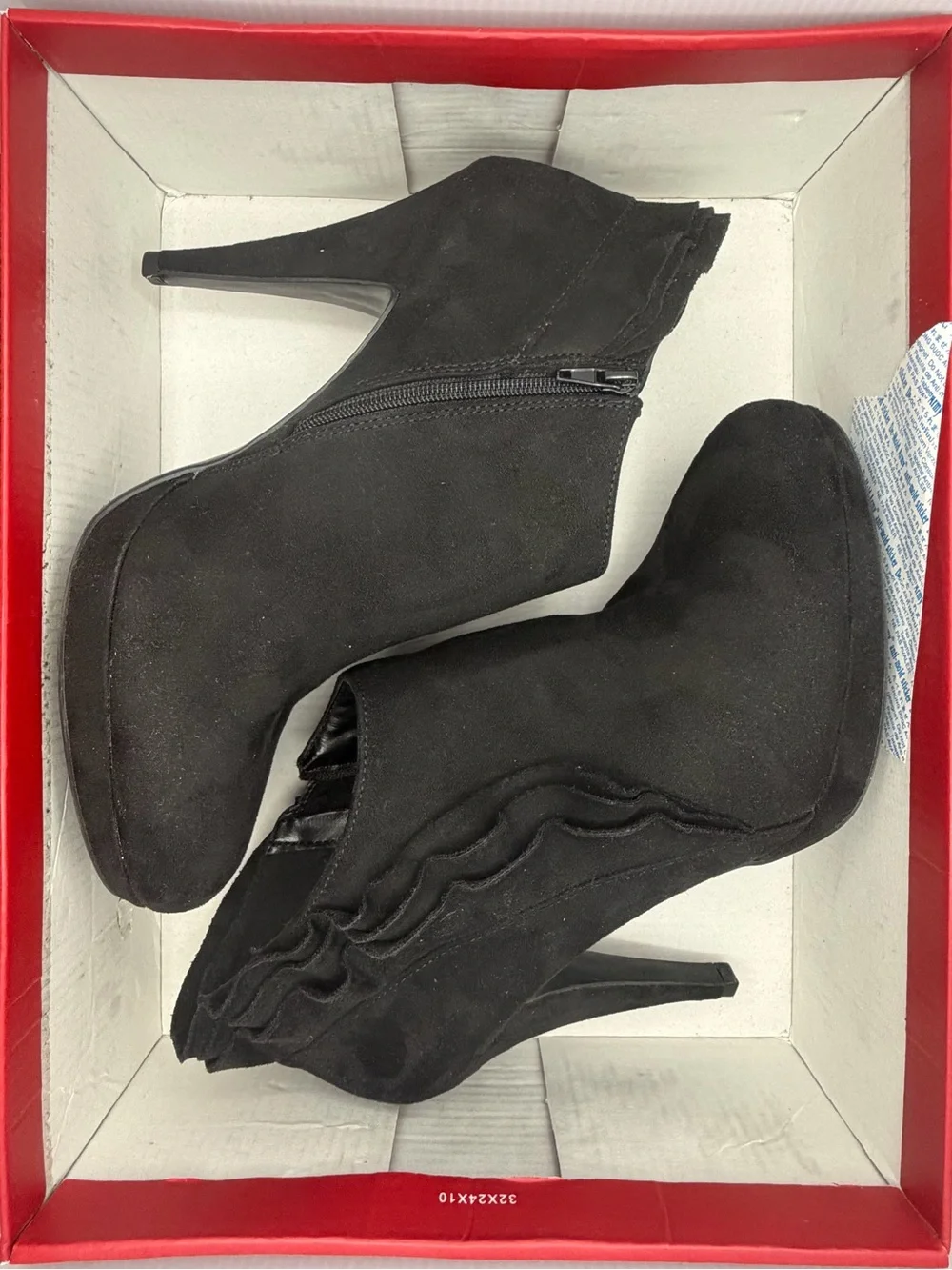 Women’s Impo Black Ruffle Ankle Bootie
